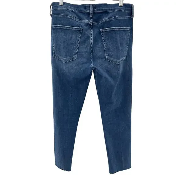Agolde Sophie High Rise Crop Raw Hem Skinny Jeans Stretch Denim Size 31 Preppy